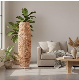 Resim Naturel Hasır Lambader 25x87cm Kahve 