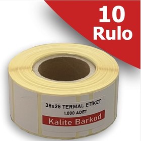 Resim Kalite Barkod 35x25 Termal Etiket | 10 Rulo Barkod Etiketi 