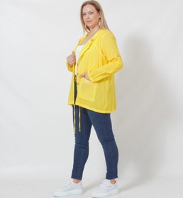 Resim Moda Berray B027 Cebi Pullu Kapüşonlu Gömlek Sarı Sarı 