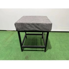 Resim Adım Shops Metal Ayaklı Sırtsız Bank Puf Bench Balkon-Bahçe-Kafe-Çay Seti Pufu 