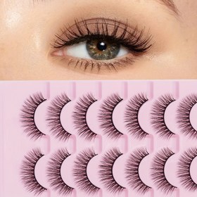Resim Hipoalerjenik Doğal Görünümlü Sahte Kirpikler, 7 Çift Set, Hafif Yumuşak Bukle, Mükemmel Uyum - Günlük ve Özel Günler İçin Uygulanması Kolay Göz Kirpikleri ZHS-S014 