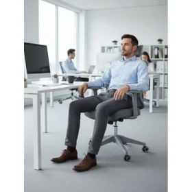 Resim Zeon Büro Ofis Sistemleri // Gray Yönetici Koltuğu Ofis Çalışma Koltuğu 
