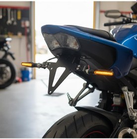 Resim Bajaj Pulsar Ns200 Uyumlu Katlanır Plakalık Takımı Kayar Led Sinyalli 