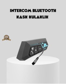 Resim Bt22 Kask İçi Bluetooth Kulaklık Hızlı Eşleşme Ve Gürültü Önleyici Mikrofon 
