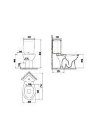 Resim Creavit Sd300 Corner Alttan Çıkışlı Köşe Klozet Seti 