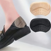 Resim 8 adet Kendinden Yapışkanlı Kaymaz Topuk Pedleri - Alerji Karşıtı Ayakkabı İçi, Yüksek Topuklu Ayakkabılar ve Sneakerlar için Ayarlanabilir Anti-Blister ve Friction Tasarımı, Bej ve Siyah Dokulu Yumuşak Tabanlar 