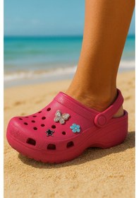 Resim Kadın Yüksek Ortopedik Taban Eva Terlik 0129 Vişne 