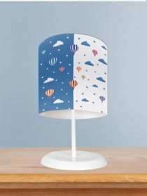 Resim Mekta Home Bebek Ve Çocuk Odası Yollu Ve Seksek Desenli Abajur 