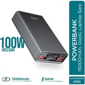 Resim Phixi Ultimate Up65 15000mah 100w Süper Hızlı Şarj Cihazı - Laptop Şarj Edebilir Powerbank - 2 Usb 