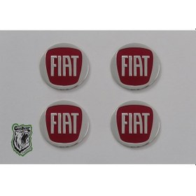 Resim Jant Göbeği Etiketi Fiat 60Mm Çap Kırmızı 