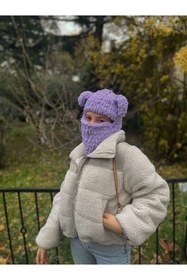 Resim Novaglow Hayvan Figürlü Şapka Puffy Bere Kar Maskesi Kayak&snowboard Balaclava Örgü Bere Örgü Şapka Renkli 