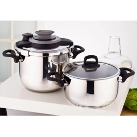 Resim Montana 4 + 6 Litre Siyah Gri Düdüklü Tencere 