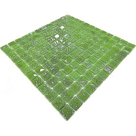 Resim MozaiKristaL Tüm Yüzeyler Için 2,5x2.5cm. Desenli Mint Yeşili ve Yeşil 31.5X31.5CM. Fileli Cam Mozaik. (1 M2 Fiyatıdır) 