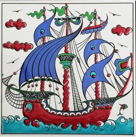 Resim Armada Çini 20x20 Cm Ed 330 Osmanlı Kalyon Eldekoru Çini Karo 