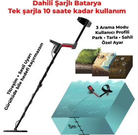 Resim Minelab Vanquısh 460 Izmit Dedektör Metal Altın Define Arama Dedektörü Multi-Iq Su Geçirmez 
