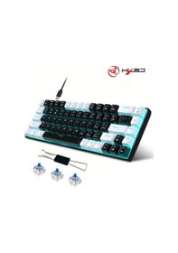 Resim Fastbuy Hxsj Buz Mavisi Işıklı 68 Tuşlu Usb-c Mekanik Klavye 