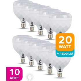 Resim ŞANLED 20W Tasarruflu E27 Beyaz Renk Torch LED Ampul-10 Adettir 