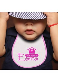 Resim Kişiye Özel Mama Önlüğü Pembe - Beyaz 4 