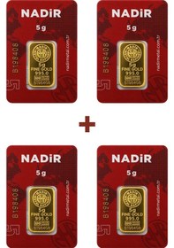 Resim Nadir Gold 24 Ayar 20 Gram Külçe Altın 4 Adet 5 Gram Külçe Altın 