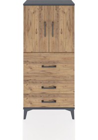 Resim Hyperion Dolap Tek Raflı 3 Çekmeceli 2 Kapaklı 60x44x134 Antr... Antrasit 
