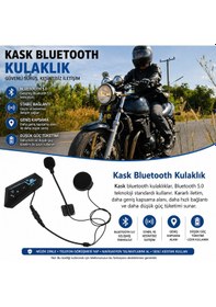 Resim Bt-22 Kask Bluetooth Kulaklık 5.0 Motosiklet Intercom, Mikrofonlu, Ip67 Su Geçirmez, Sesli Komut Destekli 