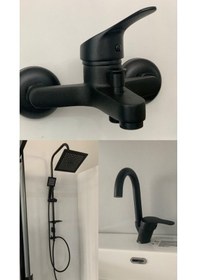 Resim Armour Armatür Banyo Seti 3'lü Siyah Siyah 