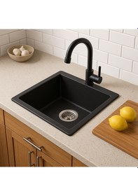 Resim Bloom Platin 400 Granit Eviye Siyah 40 x 40 CM 