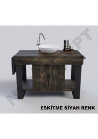 Resim Ntconcept Miha Masif Ahşap Lavabo Dolabı Hilton 70Cm Açık Ceviz 