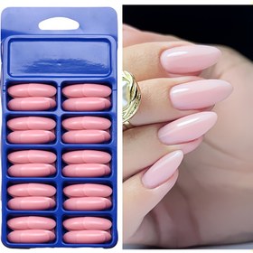 Resim 120 Adet Orta Boy Badem Şekilli Jel Tırnak Ucu - 10 Farklı Renk (Nude Pembe, Siyah, Kırmızı, Mor, Mavi, Koyu Mavi Karışımı), Parlak Yüzeyli Tam Kaplama Yapay Tırnaklar, Günlük Manikür ve Japon-Kore Tarzı, Güzellik Aksesuarları, Zarif Tırnak Tasarımı 