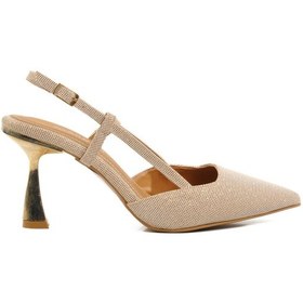 Resim Bej Simli Kadın Abiye Ayakkabı 459158 Z Bej Simli 