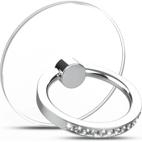 Resim GongtuShop Şerit Tarzı Elmas Cep Telefonu Zil Tutacağı Stand Şeffaf Parmak Tutacağı Net 360 Derece Döndürme Kickstand Uyumlu Iphone'lar (Yurt Dışından) 