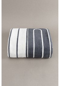 Resim Twin Battaniye Soft Pamuklu Tek Kişilik Battaniye Antrasit Krem 150 X 200 5026a Krem 