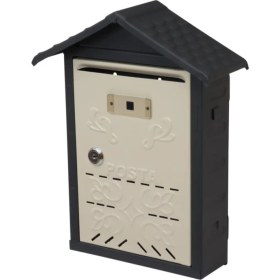 Resim Eymen Yapı Akşan Metal Çatılı Ilan Posta Kutusu Dış Mekan Krem-Antrasit 