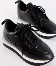 Resim NILUFARR Belenis Siyah Hakiki Deri Kadın Sneaker 