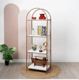 Resim Demeter Dekoratif Raf Mobilya Kitaplık Dekoratif Metal Mobilya Gold 4 Raflı Kitaplık Gold 