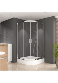 Resim Blackline 5 Mm Oval Temperli Cam Parlak Duşakabin H:190 Şeffaf 