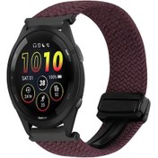 Resim Garmin Forerunner 265 22mm Manyetik Toka Örgülü Saat Bandı İçin Damla Kiraz 