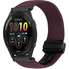 Resim Garmin Forerunner 265 22mm Manyetik Toka Örgülü Saat Bandı İçin Damla Kiraz 