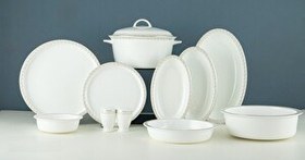 Resim Evaliza Alaia Stella Gold 60 Parça 12 Kişilik Porselen Yemek Takımı 