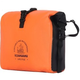 Resim Mufunye Elektrikli Bisiklet Scooter İçin Bisiklet Gidonu Çantası Su Geçirmez Pvc Gidonu Çantası D Turuncu 