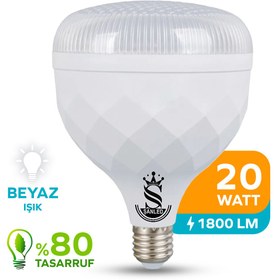 Resim ŞANLED 20w Tasarruflu E27 Beyaz Renk Torch Led Ampul-1-2-4-6-8-10 Adet 
