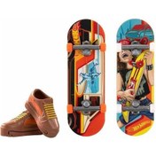 Resim Hot Wheels Skate Retro Temalı İkili Parmak Kaykay Ve Ayakkabı Paketleri Hxl17-hxl20 Renkli 