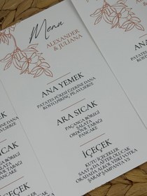 Resim Kişiye Özel Menü Kartı - Düğün, Nişan ve Davet Masaları İçin 