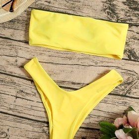 Resim Plaj tatili için seksi ve şık iki parçalı bikini setleri, moda rahat mayo, kadınların mayo ve kıyafetleri 