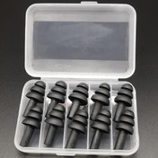 Resim Yuvarlak saplı 5 çift Yüzme Kulak Tıkacı, Silikon Su Geçirmez Kulak Tıkacı, 2.8cm/1.10inch Yükseklik, 1.4cm/0.55inch Çap, Şeffaf Saklama Kutusu Dahildir 