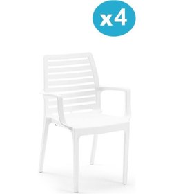 Resim Omnipazar Sy-2503 Plastik Adam Bahçe Koltuk Sandalye 4'lü Set Beyaz Beyaz 