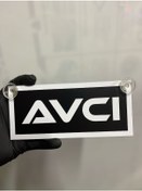 Resim Siyah Renk Üzeri Beyaz Renk Avcı Yazılı Vantuzlu Cam Süsü 