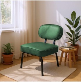 Resim Luna Berjer - Modern Tekli Koltuk - Ofis Koltuğu - Yeşil 