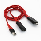 Resim 1080P Hdmi 2 In1 Cast Telefondan Tv Wireless Dönüştürücü Adaptör (313656422)-Siyah,Kırmızı 