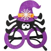 Resim Sones Cadılar Bayramı Dekorasyonu Komik Gözlükler Parti İskelet Örümcek Korku Aksesuarları Mor Örümcek 